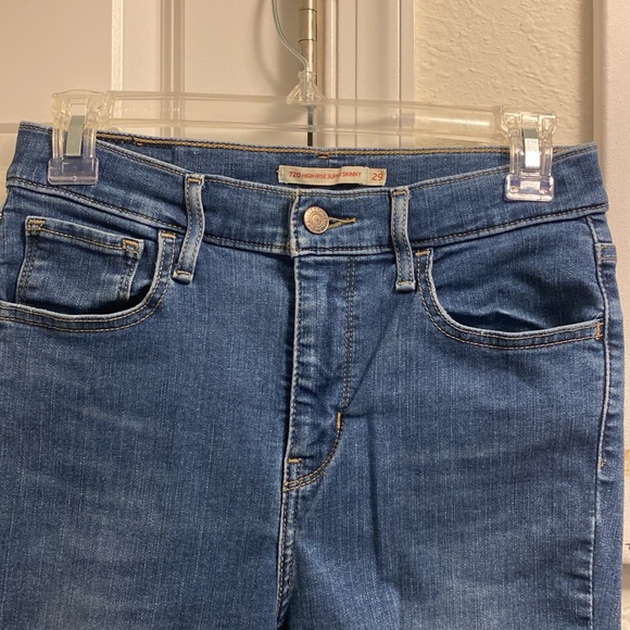 Super Skinny 720 High Rise Distressed Levi Jeans Size 29 - Picture 2 of 6